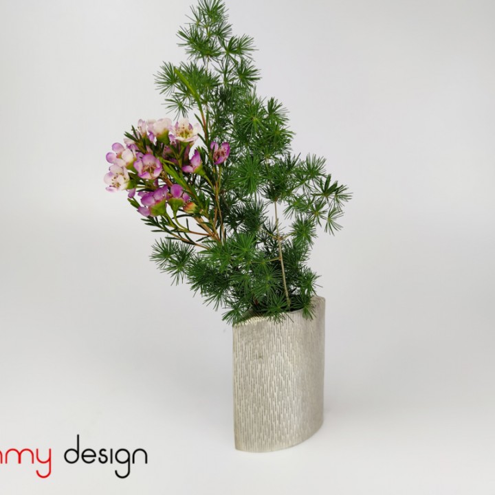 Straight silver-plated flower vase